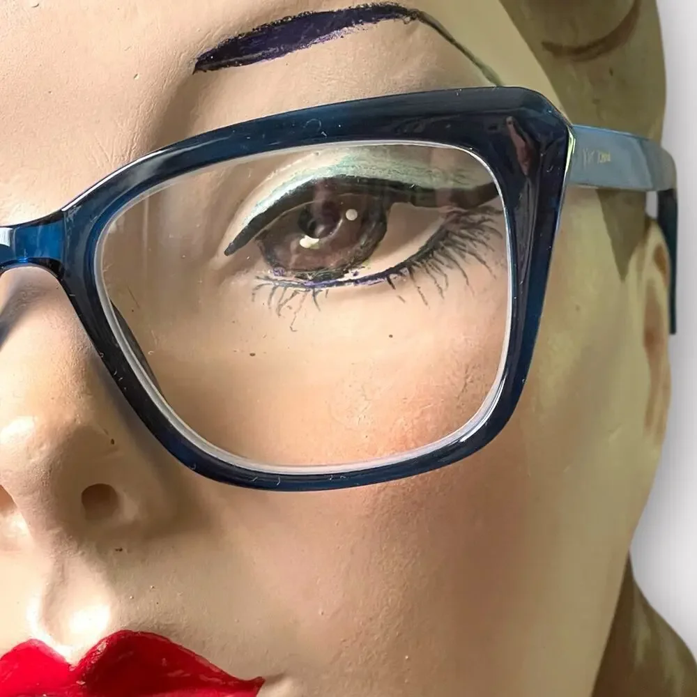 Betsey Johnson +2.00 Blue Reading Glasses Readers Rounded Square